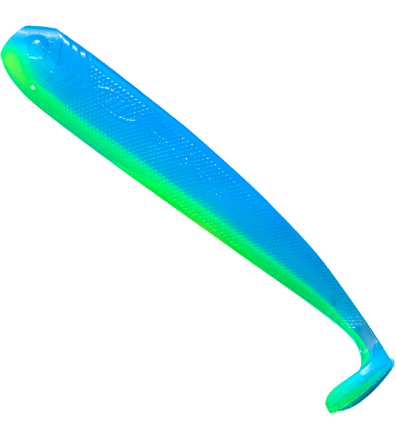 Moby Long Shad 2.0 - Blue Chartreuse UV
