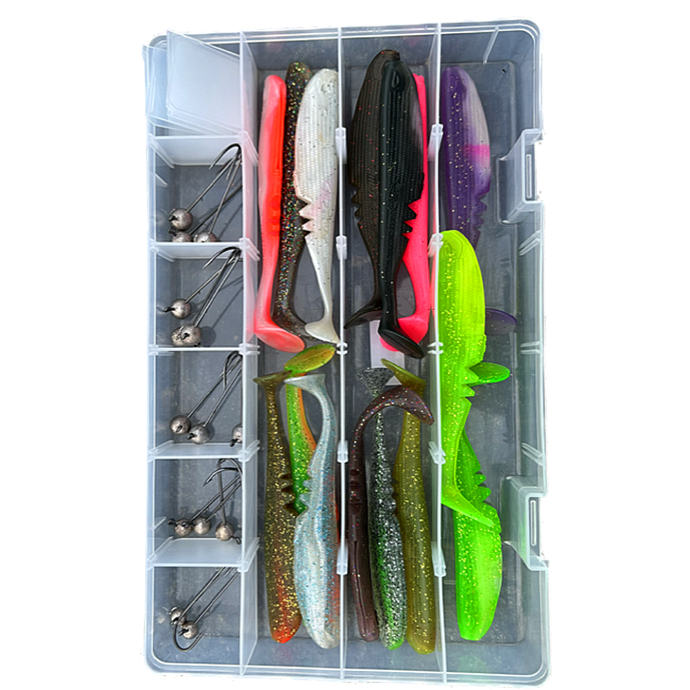 Iron Claw Moby Softbaits – Racker Shad, 10,5 Cm | 14 Farben, Mit Haken & UV-beständig – 100% Ungiftig